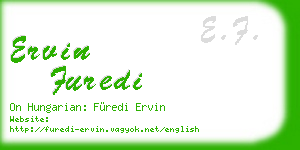ervin furedi business card