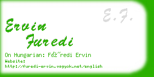 ervin furedi business card